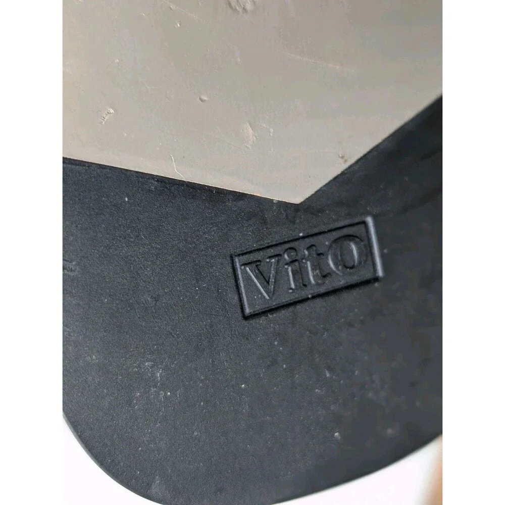 Vito Rufolo Italy Mens Woven Leather Dress Shoes Black Square Toe Derby Size 42